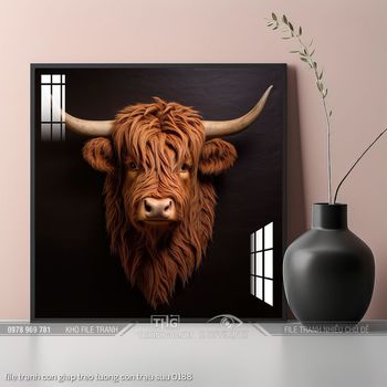 file tranh con giap treo tuong con trau suu 0188