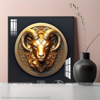 file tranh con giap treo tuong con trau suu 0193