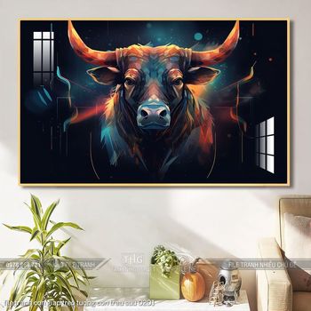 file tranh con giap treo tuong con trau suu 0201