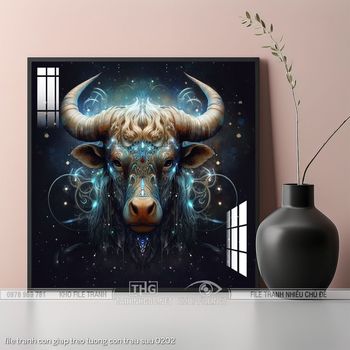 file tranh con giap treo tuong con trau suu 0202