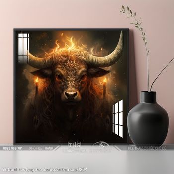 file tranh con giap treo tuong con trau suu 0204