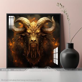 file tranh con giap treo tuong con trau suu 0206