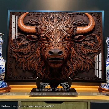 file tranh con giap treo tuong con trau suu 0210