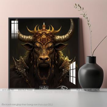 file tranh con giap treo tuong con trau suu 0211