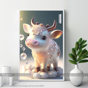 file tranh con giap treo tuong con trau suu 0234