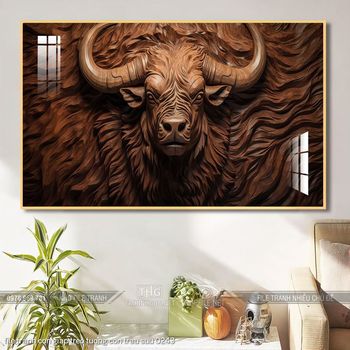 file tranh con giap treo tuong con trau suu 0243