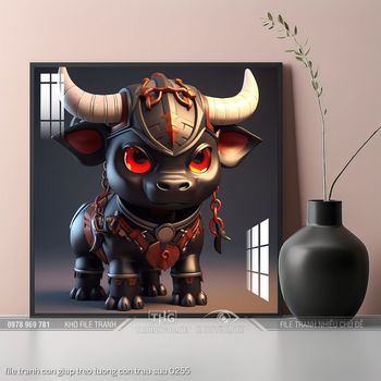 file tranh con giap treo tuong con trau suu 0255