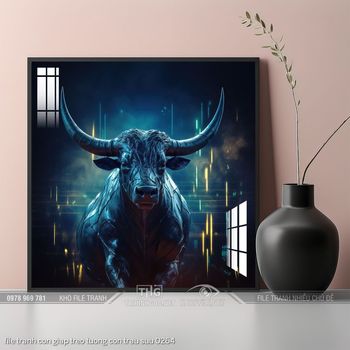 file tranh con giap treo tuong con trau suu 0264