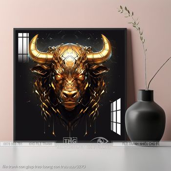 file tranh con giap treo tuong con trau suu 0270