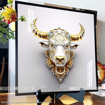 file tranh con giap treo tuong con trau suu 0272