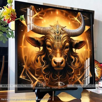 file tranh con giap treo tuong con trau suu 0277