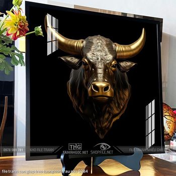 file tranh con giap treo tuong con trau suu 0284