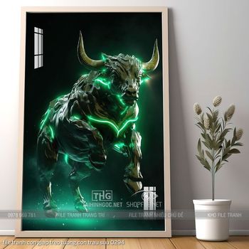 file tranh con giap treo tuong con trau suu 0294