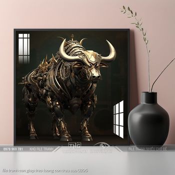 file tranh con giap treo tuong con trau suu 0295