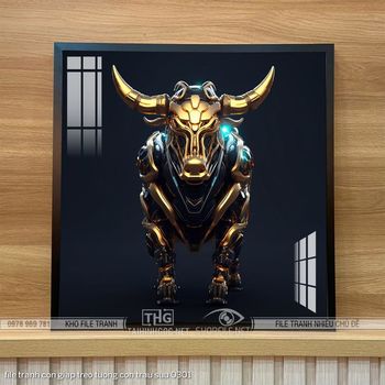 file tranh con giap treo tuong con trau suu 0301