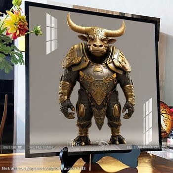 file tranh con giap treo tuong con trau suu 0313