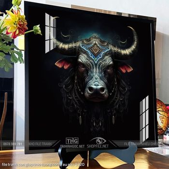 file tranh con giap treo tuong con trau suu 0320