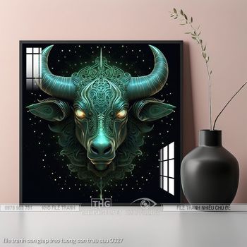 file tranh con giap treo tuong con trau suu 0327