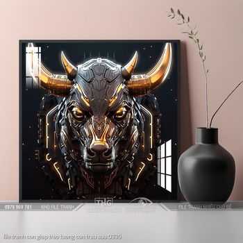 file tranh con giap treo tuong con trau suu 0335