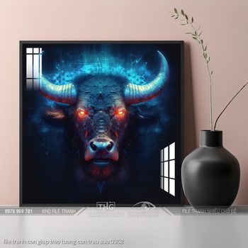 file tranh con giap treo tuong con trau suu 0352