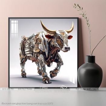 file tranh con giap treo tuong con trau suu 0373