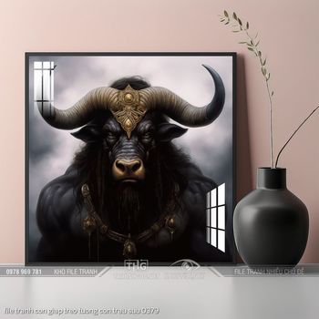 file tranh con giap treo tuong con trau suu 0379