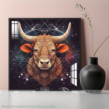 file tranh con giap treo tuong con trau suu 0383