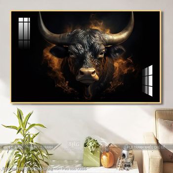 file tranh con giap treo tuong con trau suu 0386