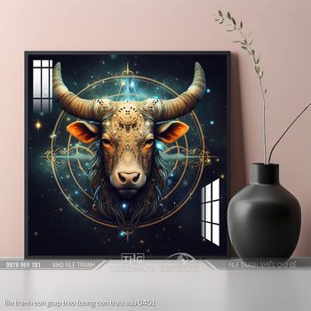 file tranh con giap treo tuong con trau suu 0401