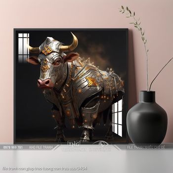 file tranh con giap treo tuong con trau suu 0404