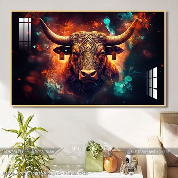 file tranh con giap treo tuong con trau suu 0414