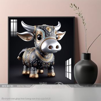 file tranh con giap treo tuong con trau suu 0416