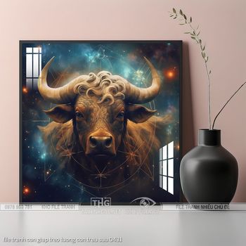 file tranh con giap treo tuong con trau suu 0431