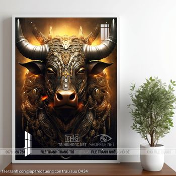 file tranh con giap treo tuong con trau suu 0434