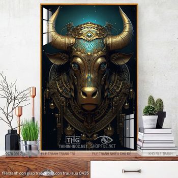 file tranh con giap treo tuong con trau suu 0435