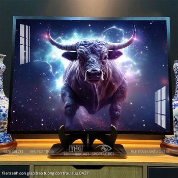 file tranh con giap treo tuong con trau suu 0437