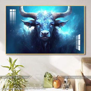 file tranh con giap treo tuong con trau suu 0438