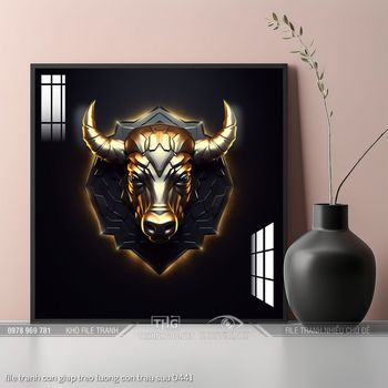 file tranh con giap treo tuong con trau suu 0441