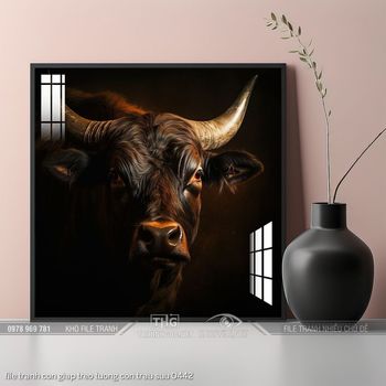 file tranh con giap treo tuong con trau suu 0442