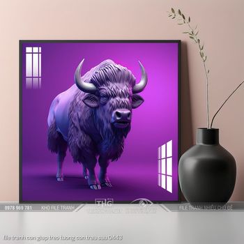 file tranh con giap treo tuong con trau suu 0443