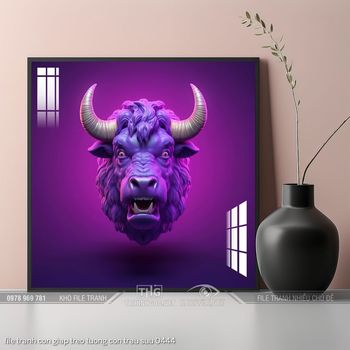 file tranh con giap treo tuong con trau suu 0444