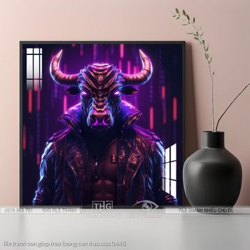 file tranh con giap treo tuong con trau suu 0445