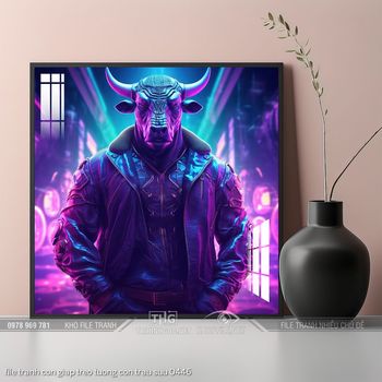 file tranh con giap treo tuong con trau suu 0446