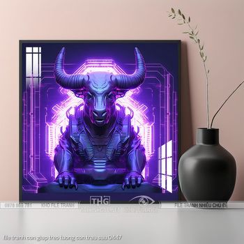 file tranh con giap treo tuong con trau suu 0447