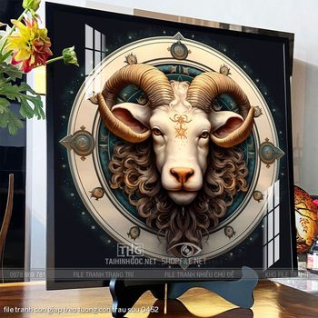 file tranh con giap treo tuong con trau suu 0452