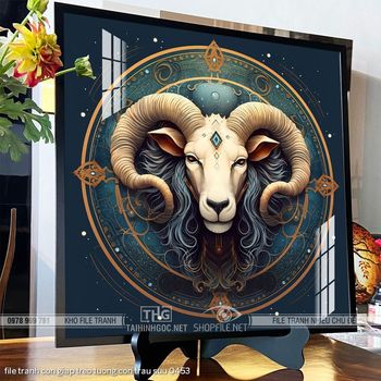 file tranh con giap treo tuong con trau suu 0453