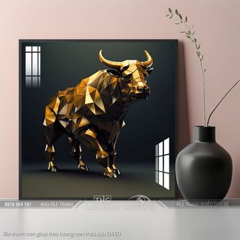 file tranh con giap treo tuong con trau suu 0460