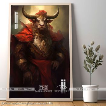 file tranh con giap treo tuong con trau suu 0461