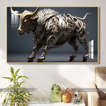 file tranh con giap treo tuong con trau suu 0462