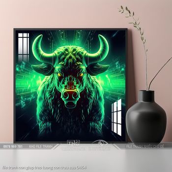 file tranh con giap treo tuong con trau suu 0464